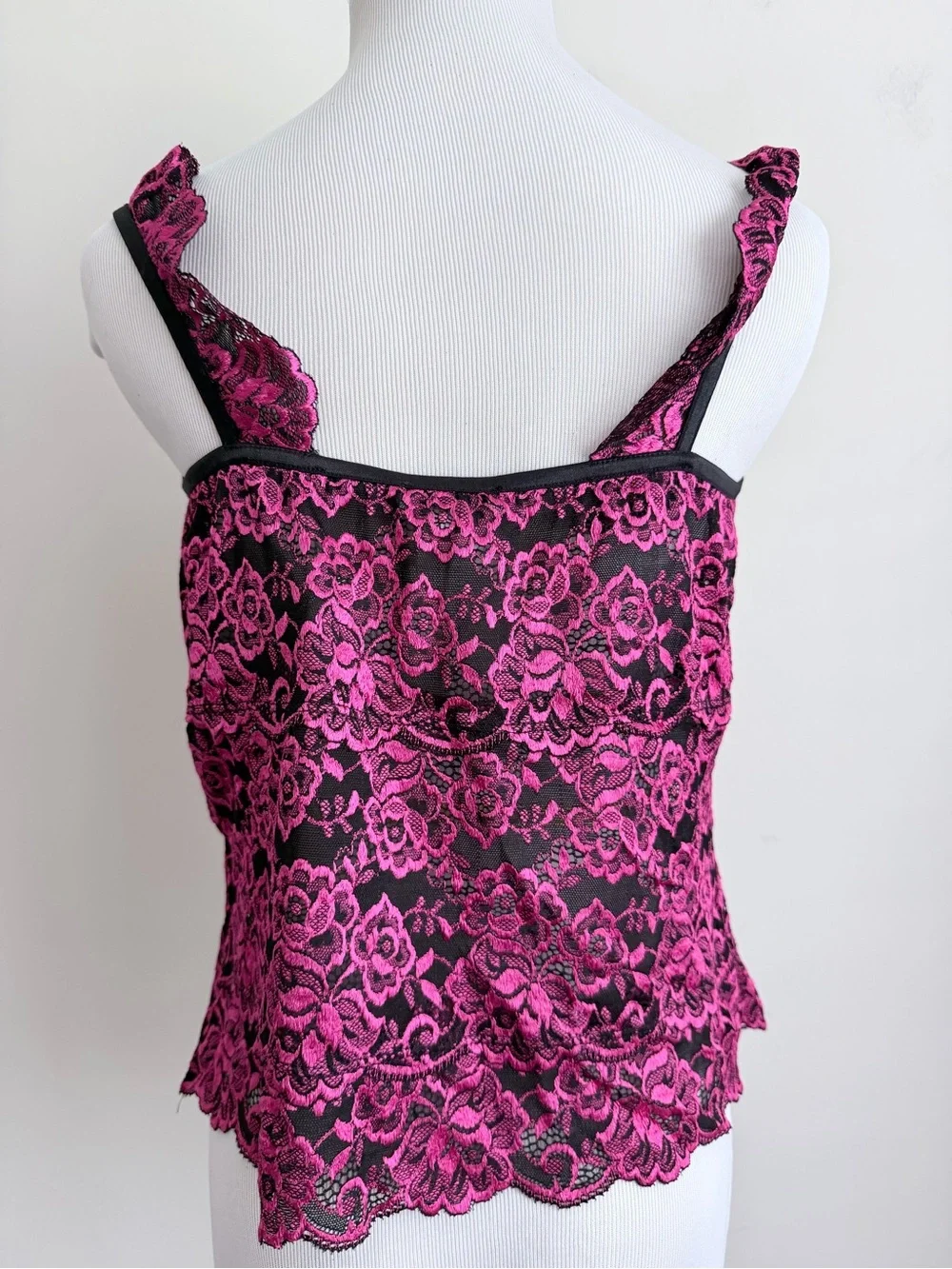 Cache pink black Lace Cami Top whimsical witchy M NWT - Picture 2 of 5